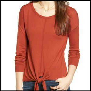 Madewell Modern Tie-Front Sweater(Rusty Red)